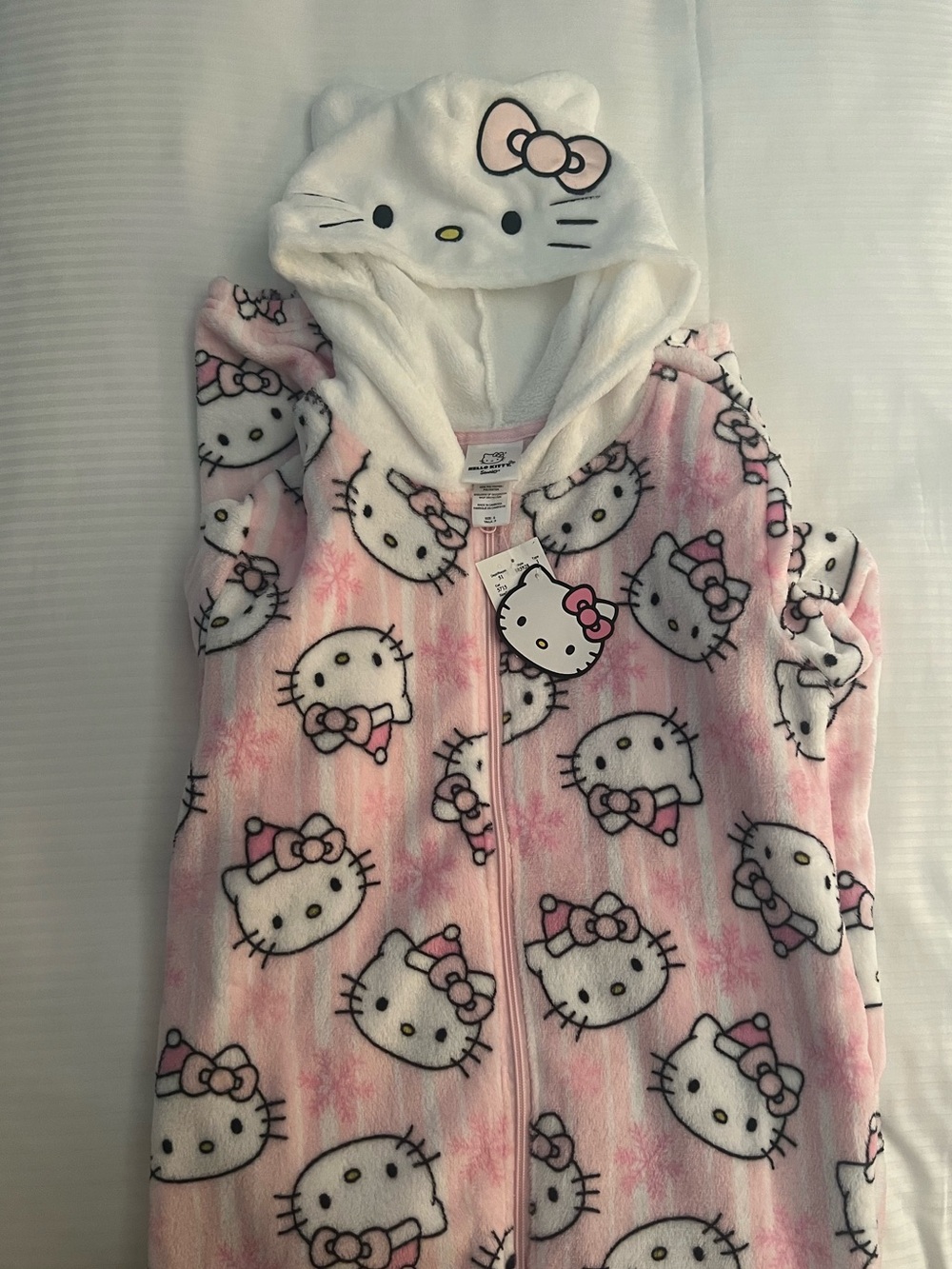 Hello Kitty Fleece Hooded One-Piece Pajama Jumpsuit